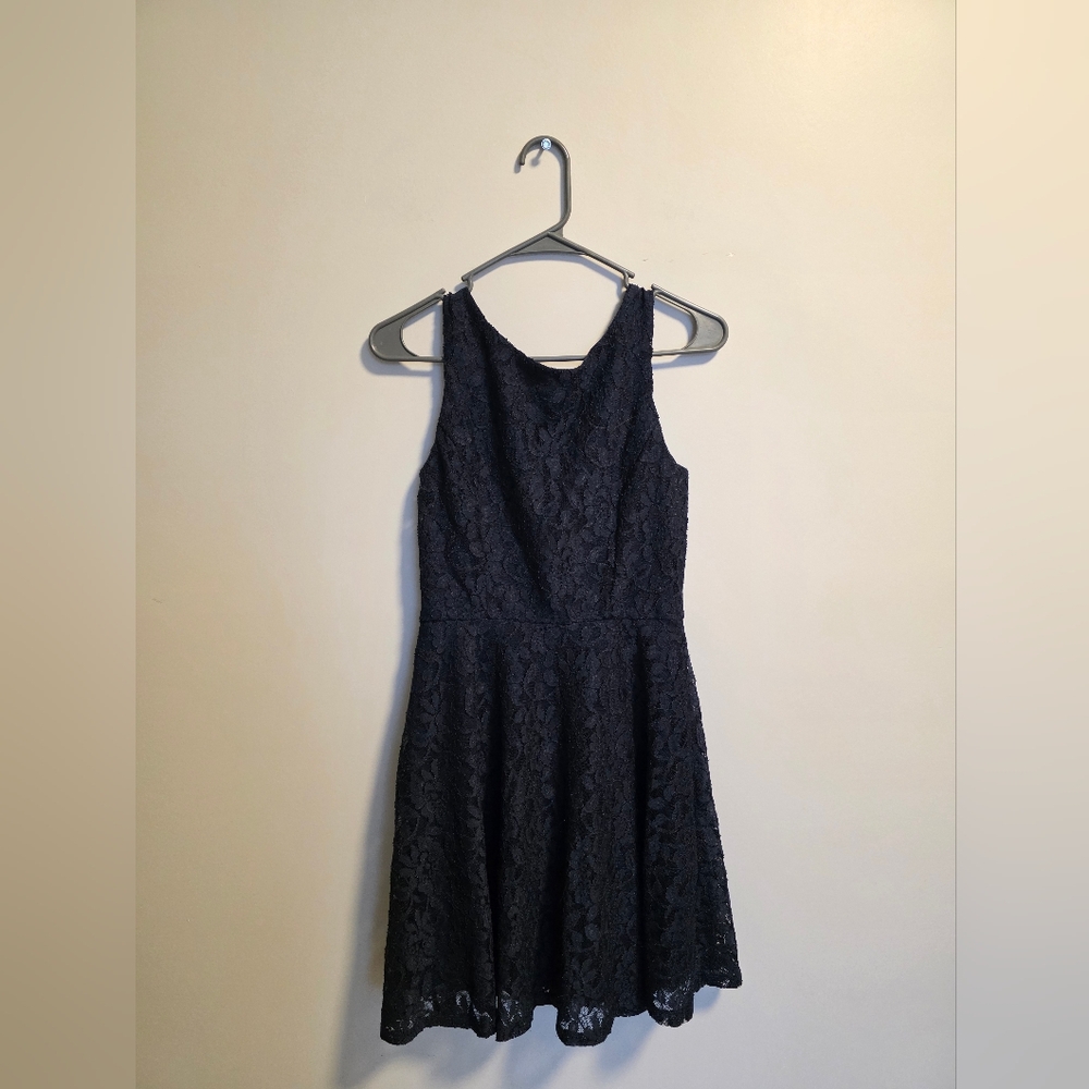 Speechless Navy Blue Lace Midi Dress